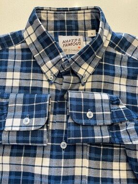 Naked & Famous - all cotton button up shirt Size Small
